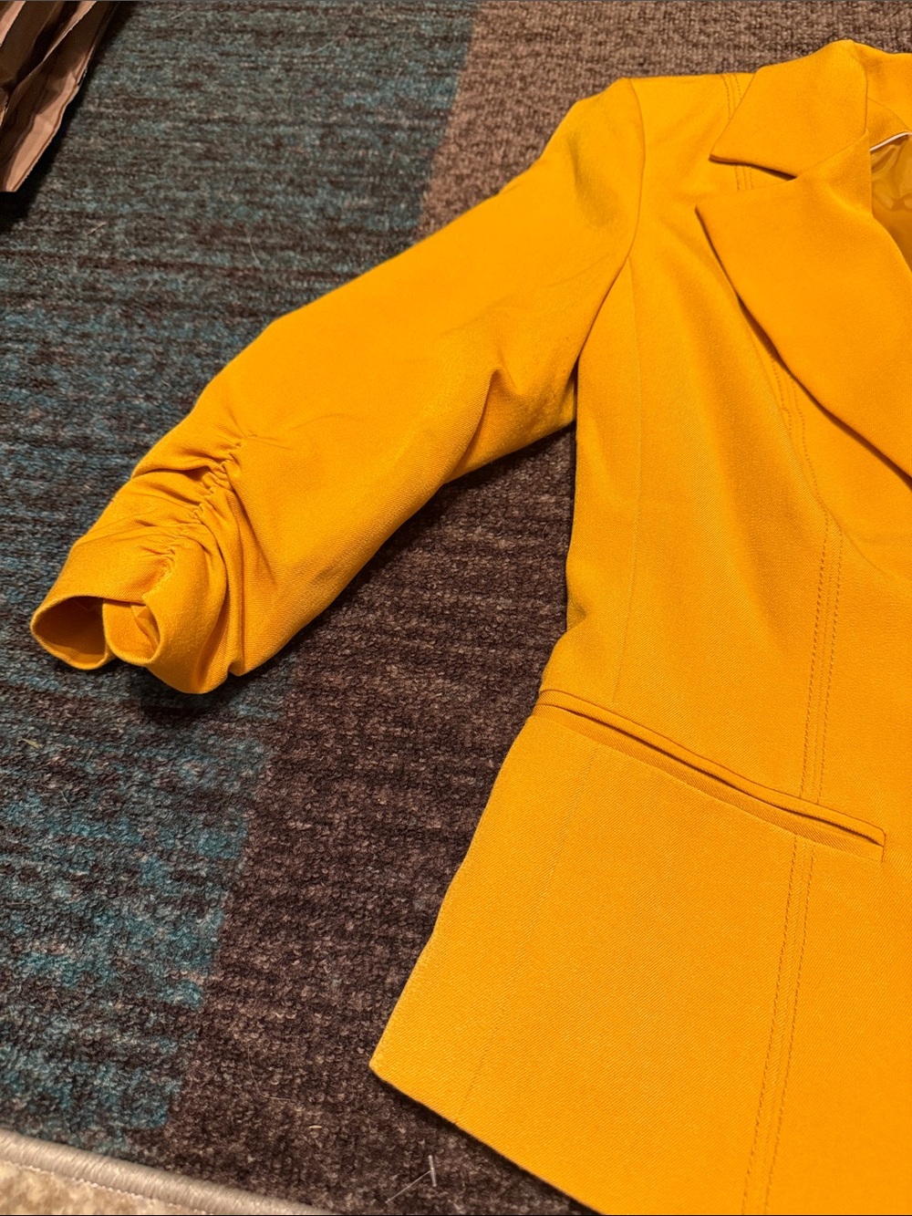 XOXO Women's Golden Yellow Single-Button Blazer - Picture 4 of 8